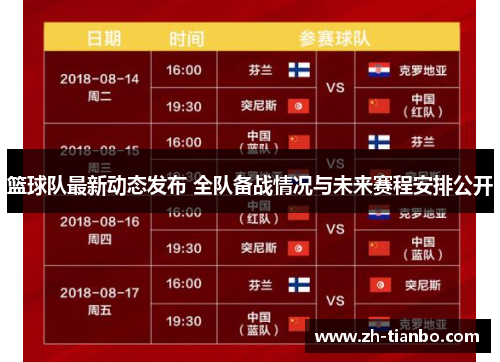 篮球队最新动态发布 全队备战情况与未来赛程安排公开