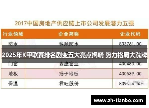 2025年K甲联赛排名剧变五大亮点揭晓 势力格局大洗牌 2025年K甲联赛排名剧变五大亮点揭晓 势力格局大洗牌